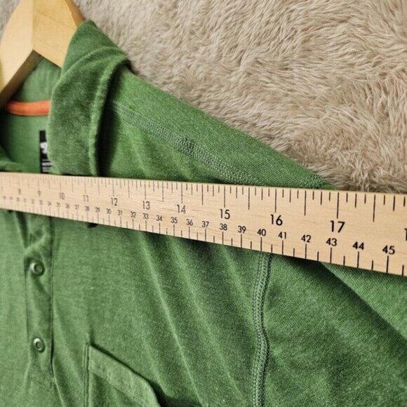 The North Face Golf Polo Shirt Green Pearl Snap Buttons Pocket TNF Men's Size M - Picture 6 of 10